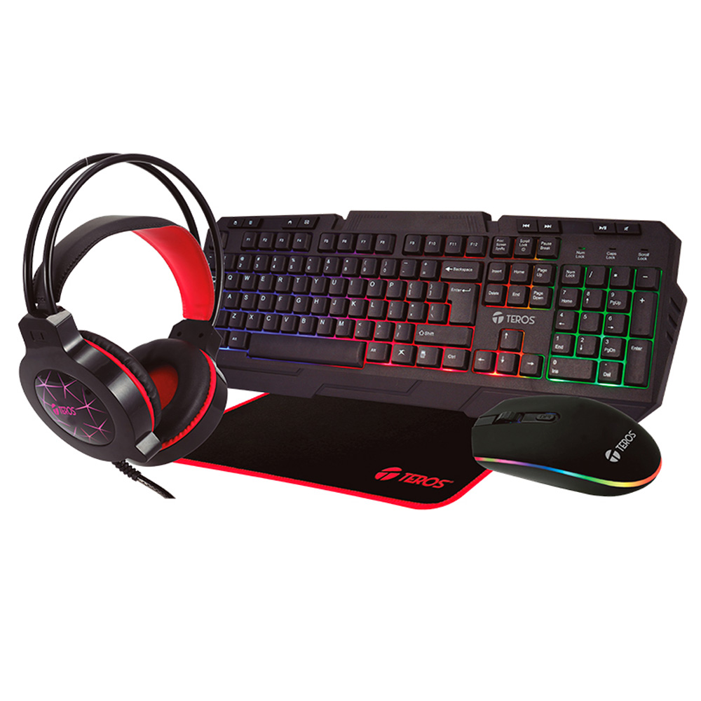 MOUSE + TECLADO + AUDIFONOS + MOUSE PAD TE-4060R